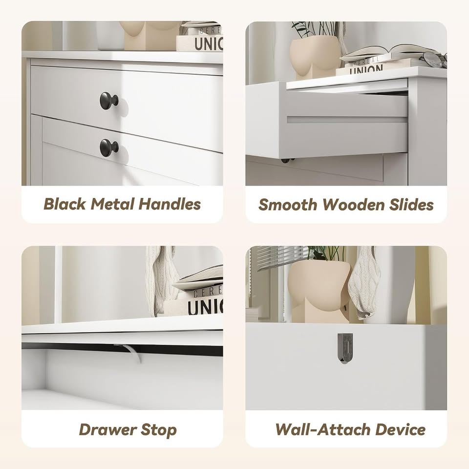 Slim Shoe Storage Cabinet - Hides 10 Pairs, Pet-Proof - White