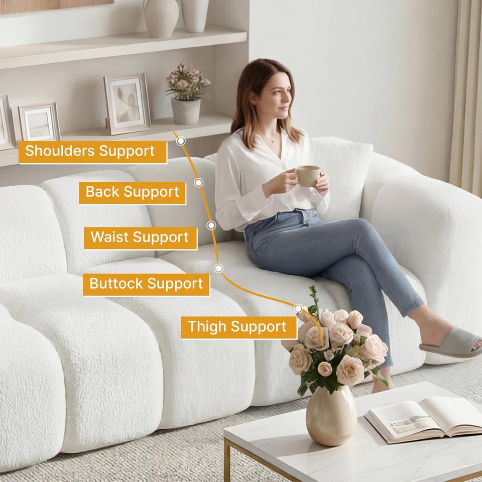 84" Cloud Couch - Oversized Deep Seat 3-Seater Sofa