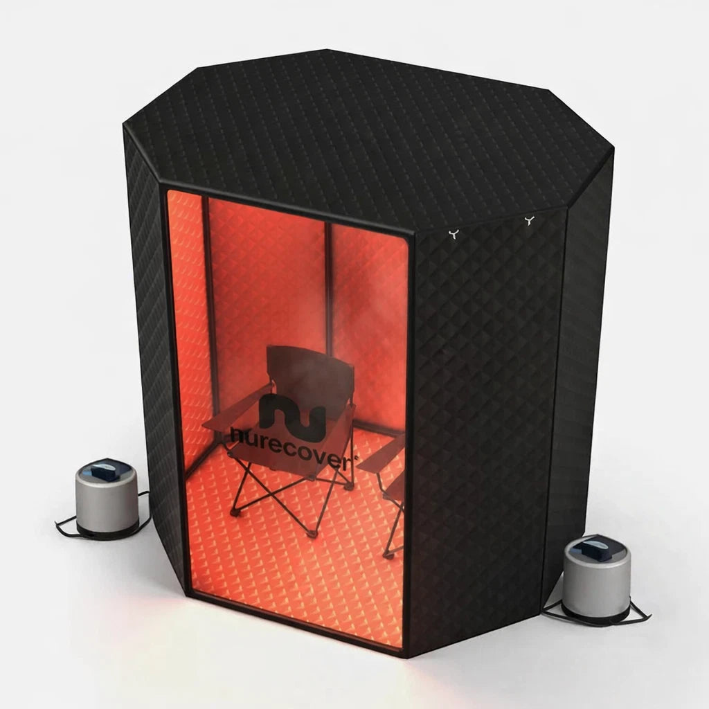 Nurecover SaunaPlus — XL Portable Home Sauna w/ Dual Steamers + Red Light (Brand New)