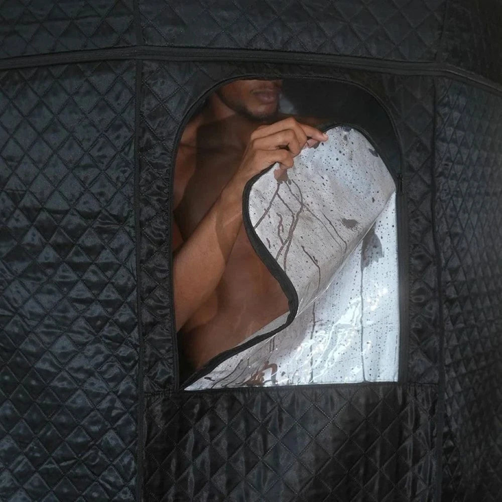 Infrared Sauna Portable Steam Sauna with Red Light Folding Chair Remote Control