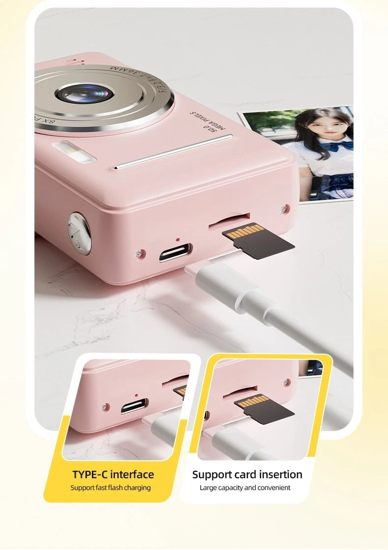 Digital Camera with 32GB Card 50MP 1080P 2.4” Screen 8X Zoom Anti-Shake