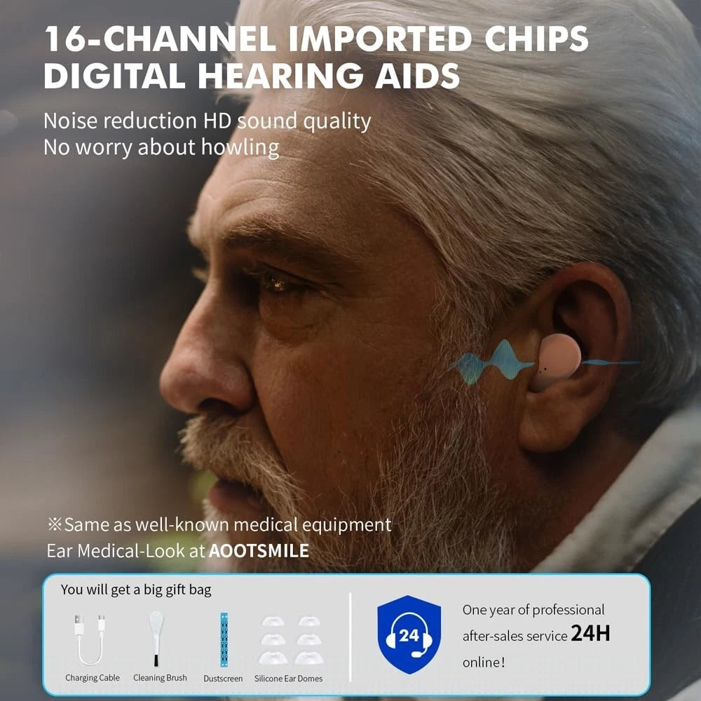 Rechargeable ITE Hearing Aids (Pair) — In-The-Ear Design