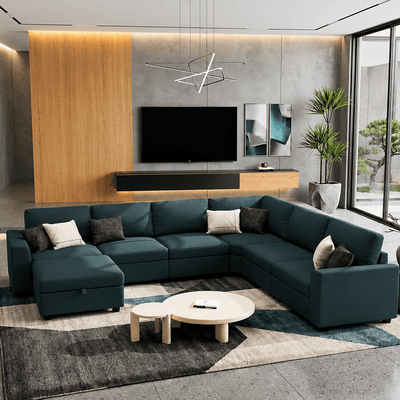 7-Seat Convertible U-Shape Sectional Sofa