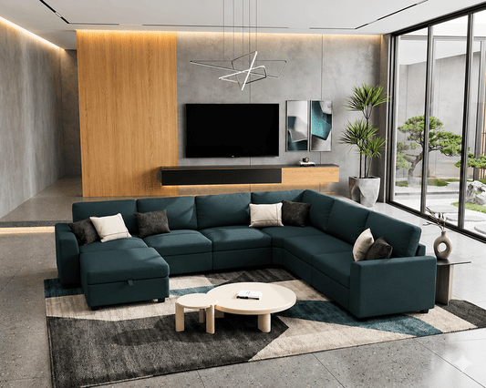 7-Seat Convertible U-Shape Sectional Sofa
