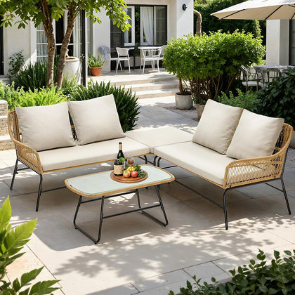 L-shaped outdoor sofa