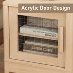 Set of 2 Modern Nightstands with Acrylic Doors