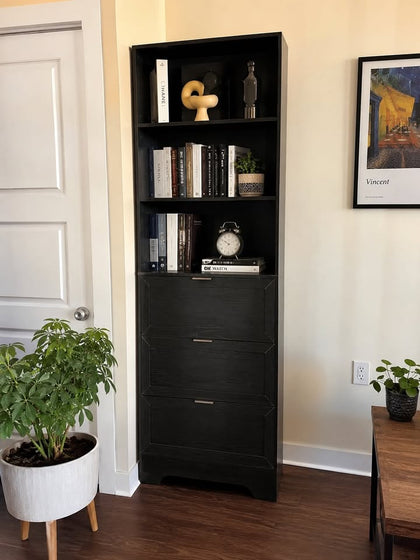 70" Tall Bookcase with Drawers