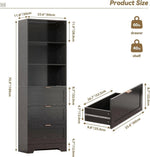 70" Tall Bookcase with Drawers