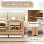 Modern Coffee Table with Acrylic Sliding Door
