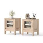 Set of 2 Modern Nightstands with Acrylic Doors