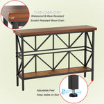 47" Narrow Console Table - X-Frame Industrial Style - Entryway/Sofa Table