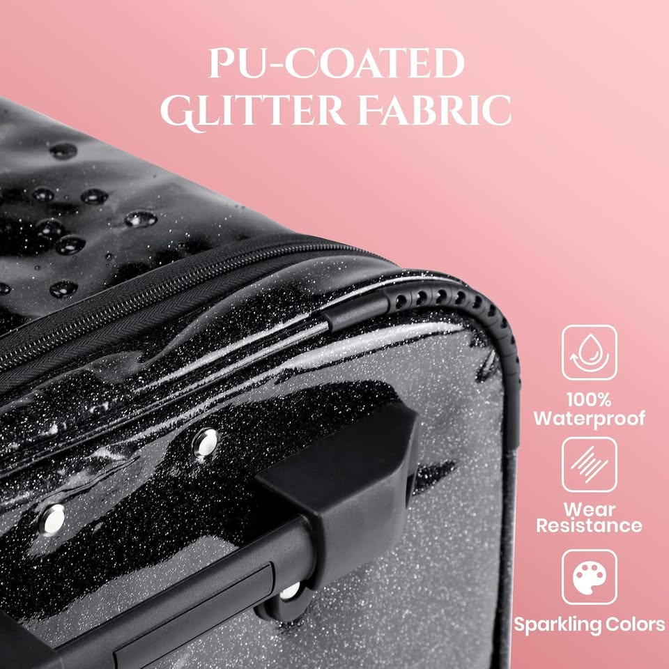 Rolling Dance Competition Duffle 28" - Detachable Rack, Glitter, Anti-Tip