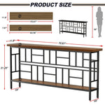 70.9" Narrow Console Table - Industrial Sofa/Entryway Table, Brown