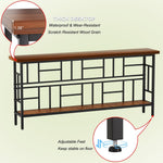 70.9" Narrow Console Table - Industrial Sofa/Entryway Table, Brown