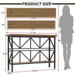 47" Narrow Console Table - X-Frame Industrial Style - Entryway/Sofa Table