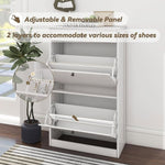 Slim Shoe Storage Cabinet - Hides 10 Pairs, Pet-Proof - White
