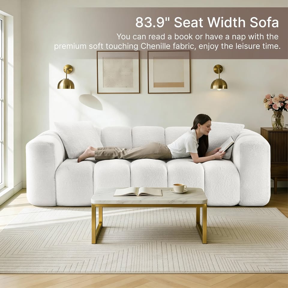 84" Cloud Couch - Oversized Deep Seat 3-Seater Sofa