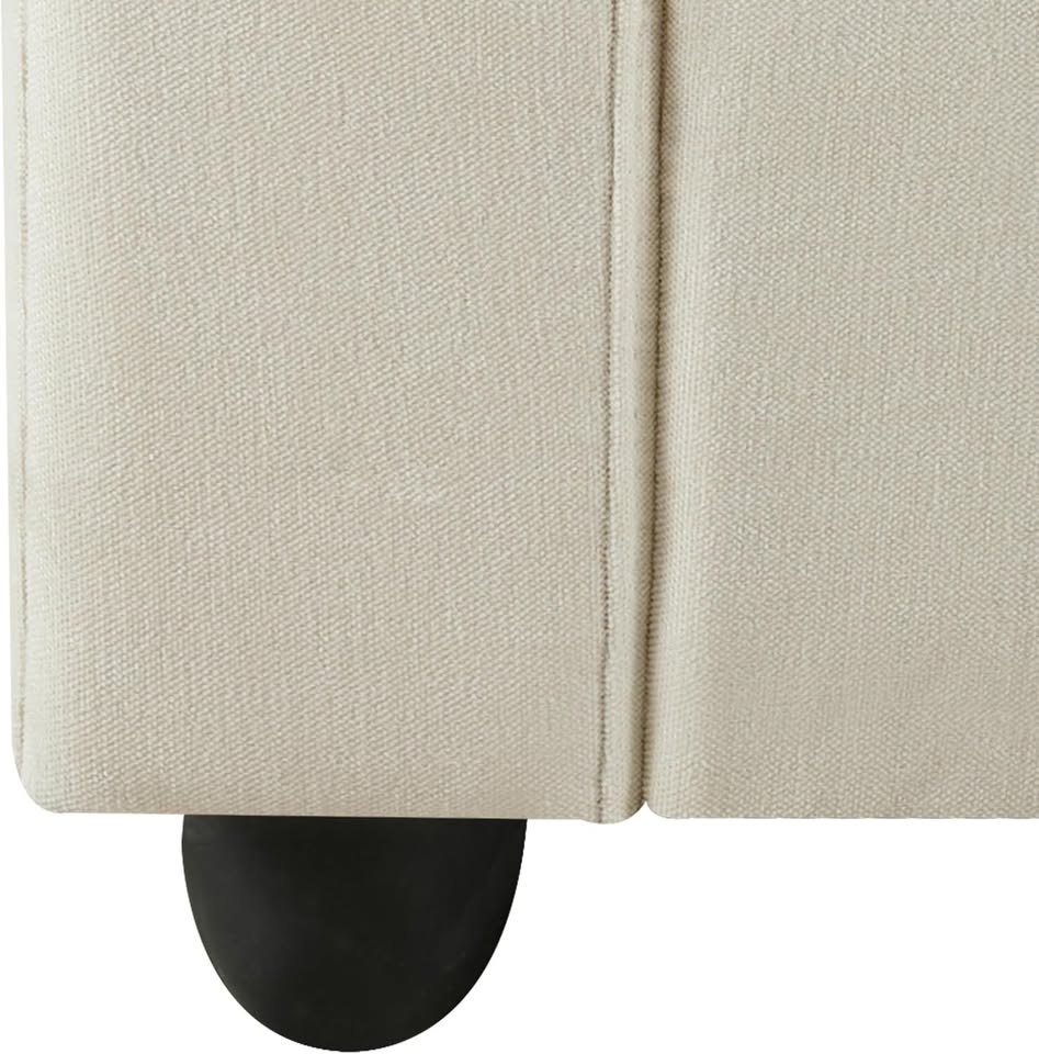 Beige Modular L-Shaped Sectional with Ottoman