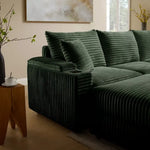 104" L-Shaped Corduroy Sectional with Storage Arms