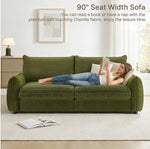 Ayla 90" Moss Green Sofa with Flared Arms