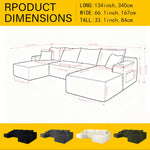 134" Cloud Sectional Sofa with U-Shape Chaise