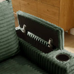 104" L-Shaped Corduroy Sectional with Storage Arms