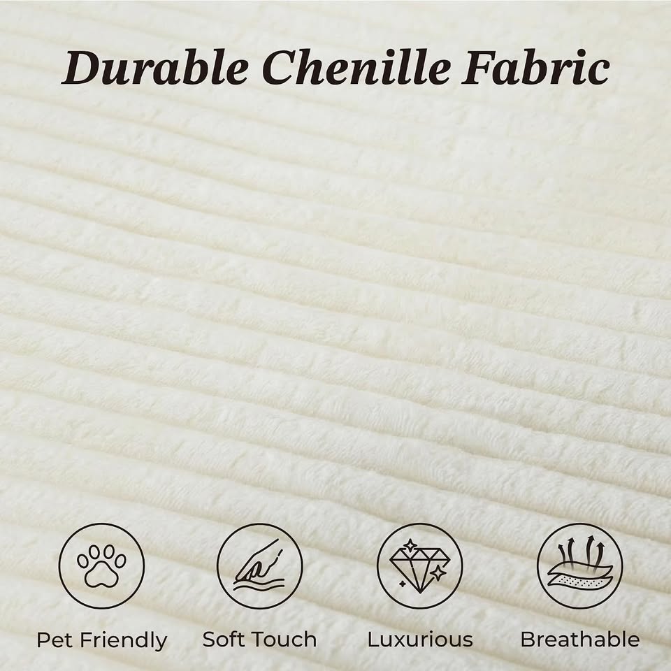 CHITA 112" Cream Corduroy L-Shaped Sectional