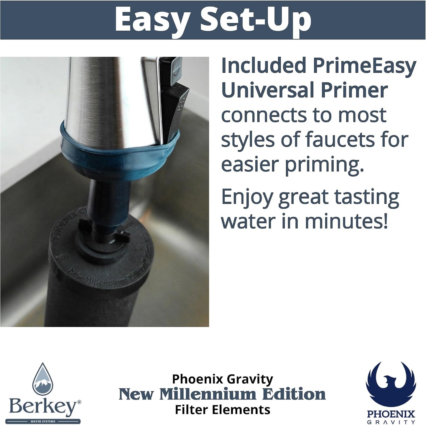 Berkey - Phoenix Gravity New Millennium Edition Filter Elements -NSF 42/372- NMCL Endorsed Replacement in Lieu of Black Berkey Elements BB9-2 Set of 2