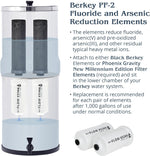 Combo Pack - 2 Berkey PF-2 Fluoride and Arsenic Reduction Elements + 2 NSF 42/372 Certified Phoenix Gravity New Millennium Edition Filter Elements