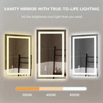 LED Bathroom Mirror with Lights Backlit 48x32 Inches