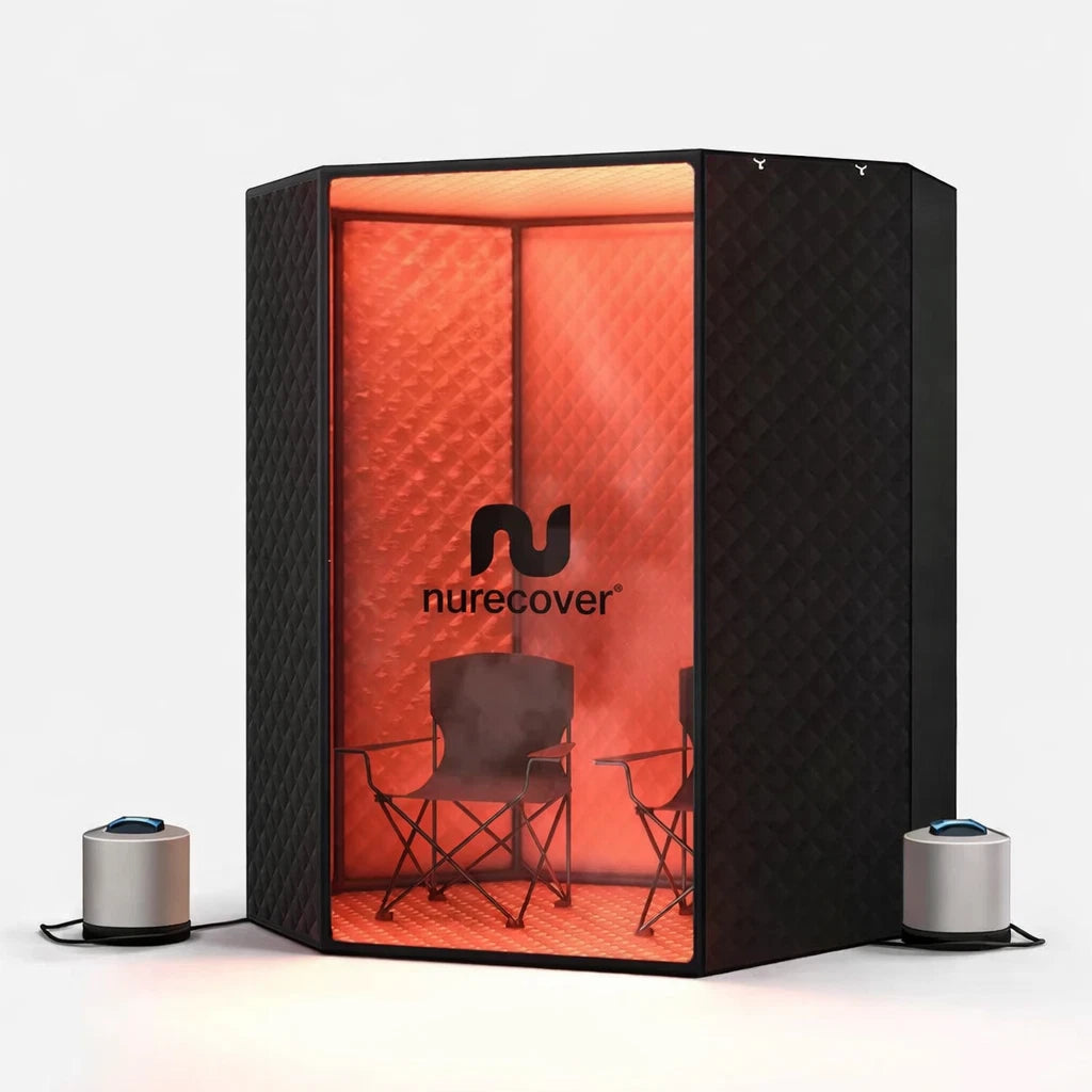 Nurecover SaunaPlus — XL Portable Home Sauna w/ Dual Steamers + Red Light (Brand New)