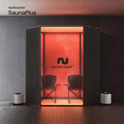 Nurecover SaunaPlus — XL Portable Home Sauna w/ Dual Steamers + Red Light (Brand New)