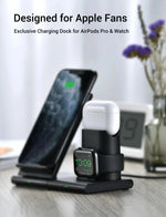 3 In 1 Wireless Charger Station Fast Charging Dock Apple Watch Air Pods iPhone