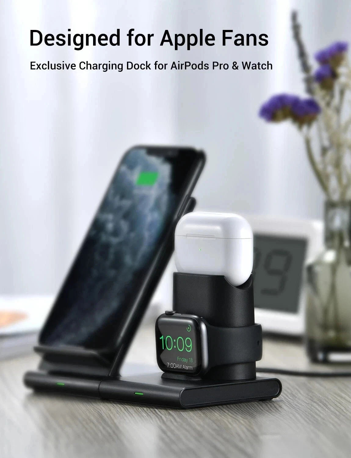 3 In 1 Wireless Charger Station Fast Charging Dock Apple Watch Air Pods iPhone