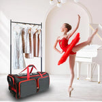 28 Inch Dance Bag with Garment Rack Rolling Duffel Wheels for Travel Black