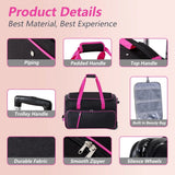 Dance Bag with Garment Rack 23 Inch Rolling Duffel Wheels for Travel Pink