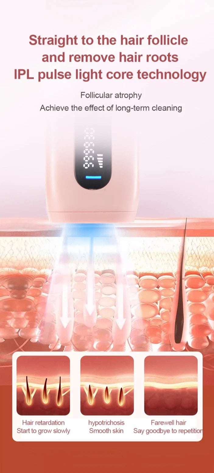 IPL Hair Removal Laser Permanent Body epilator Painless Device 999,999 Flashes
