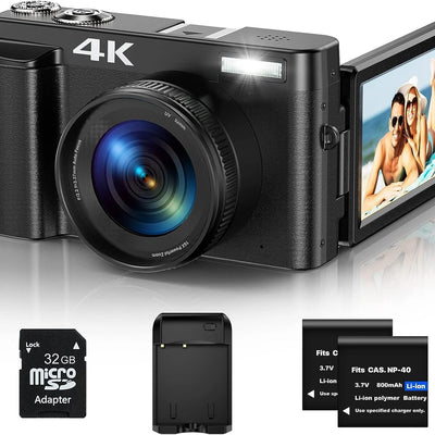 4K Vlogging Camcorder 48MP with HDMI Out — 18X Zoom