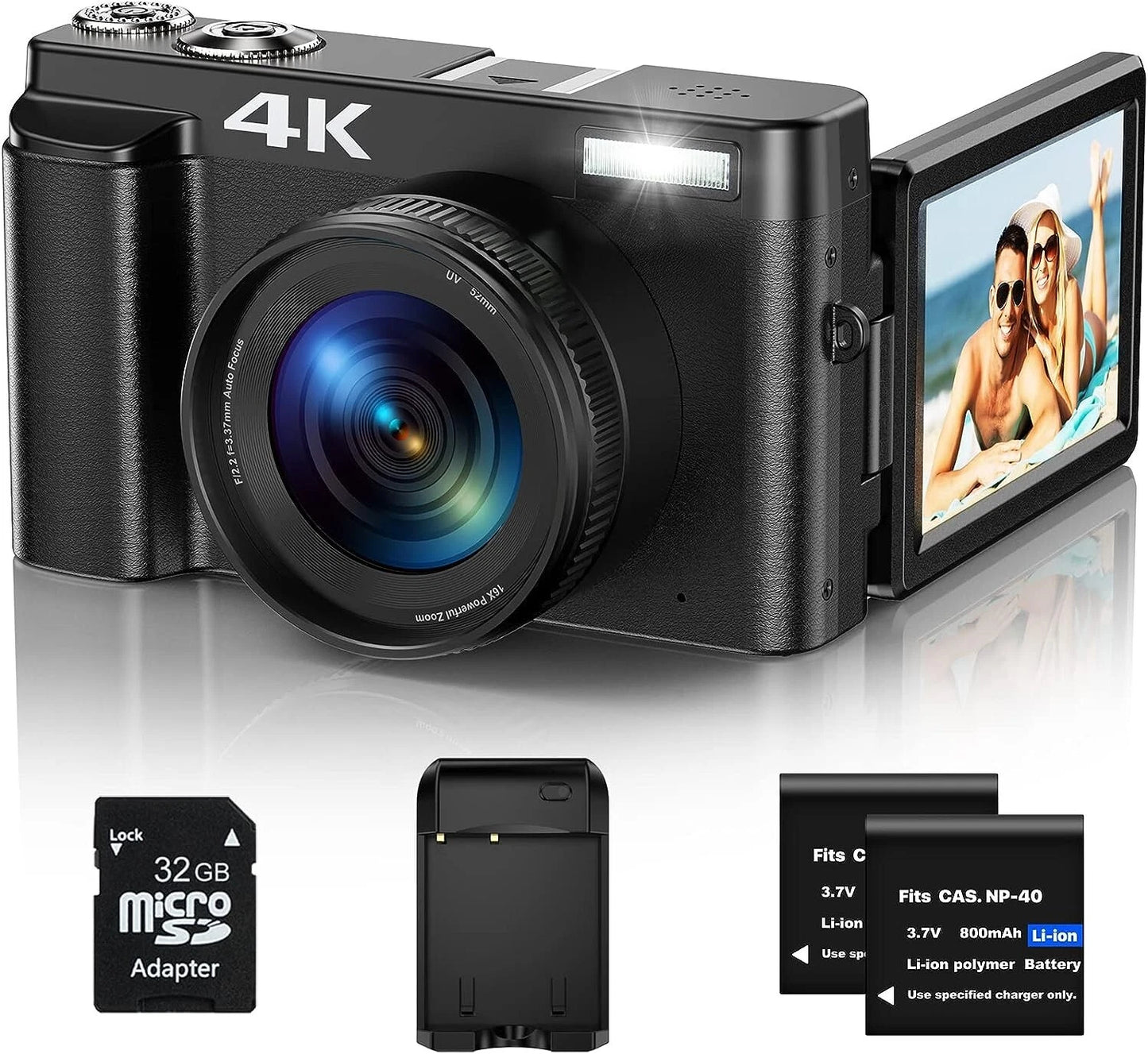 4K Vlogging Camcorder 48MP with HDMI Out — 18X Zoom