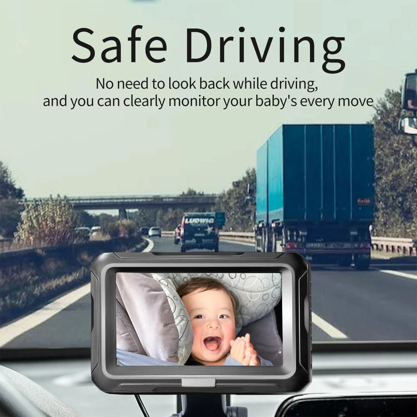 Baby Car Camera Monitor — 4.3" HD Display with Night Vision