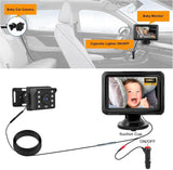 Baby Car Camera, 4.3" HD Night Vision Car Baby Monitor with Camera, Safety Seat