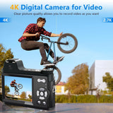 Digital Camera 4K 48MP 60FPS Vlogging Camcorder 16X Zoom w/32GB SD Card