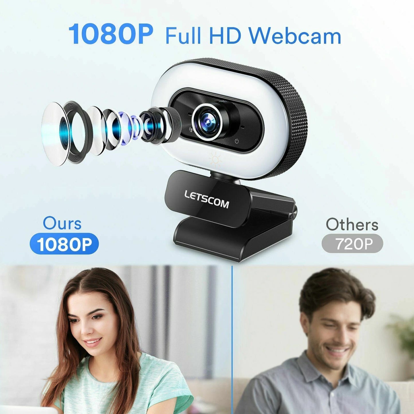 1080P HD Webcam with Built-In Microphone
