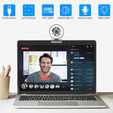 1080P Webcam with Microphone Tripod Webcam Ring Light Autofocus New