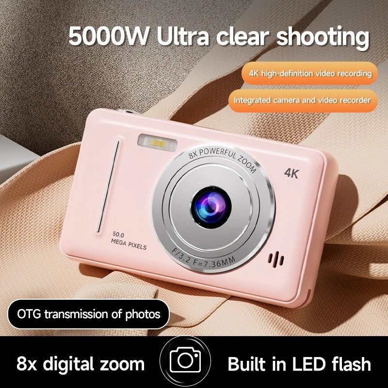 Digital Camera with 32GB Card 50MP 1080P 2.4” Screen 8X Zoom Anti-Shake