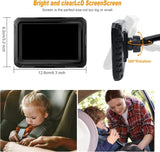 Baby Car Camera, 4.3" HD Night Vision Car Baby Monitor with Camera, Safety Seat