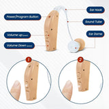 Pair Rechargeable Digital Invisible Hearing Aids Sound Voice Amplifier Mini BTE