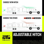 Adjustable Trailer Hitch 2 Inch Receiver Drop Hitch 9 1/2 Inch Drop Rise YATM
