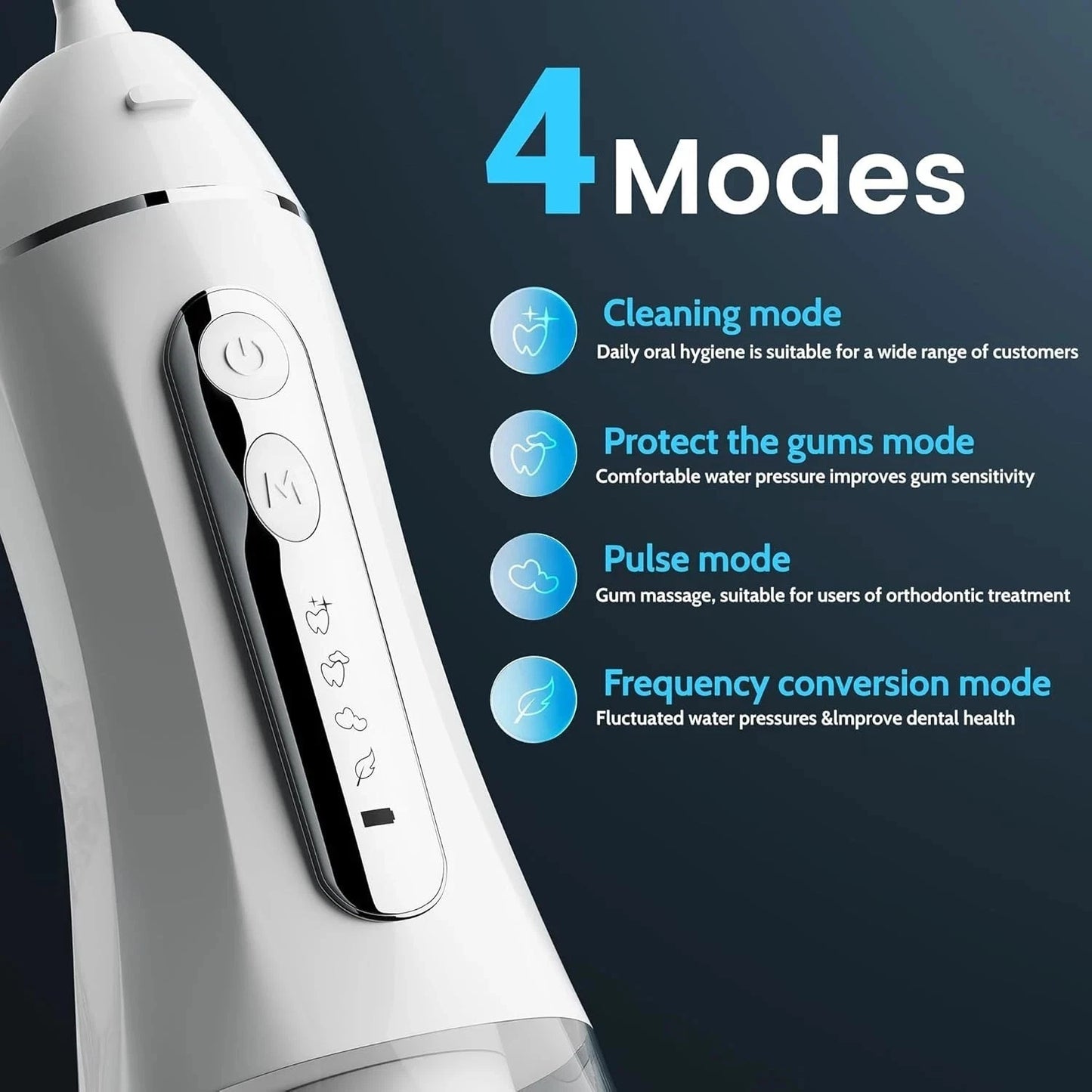 Cordless Water Flosser Dental Oral Irrigator Travel Teeth Cleaner Floss Pick WHT