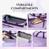 Dance Bag with Garment Rack Rolling Duffel Wheels for Travel Purple